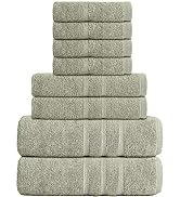 Luxury 8-Piece 100% American Combed Cotton Towel Set Includes 2 Extra Large Bath Towels, 2 Hand T...