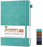 Soomeet Hardcover Journals 200 Pages, Leather Lined Journal Notebooks, A5 College Ruled Thick Cla...