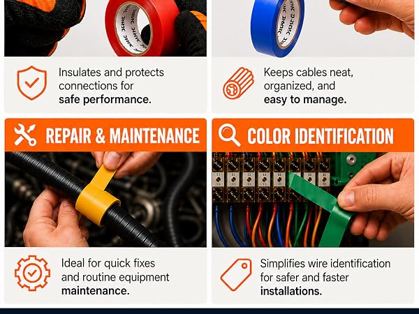 multicolored electric tape