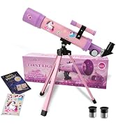 Telescope for Girls, 50mm 100x Pink Purple Telescope with Unicorn Stickers | A STEM educational t...
