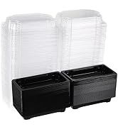 YARNOW Sushi Containers with Lid: 100 Pcs Black Disposable Sushi Containers with Clear Lid Fruit ...