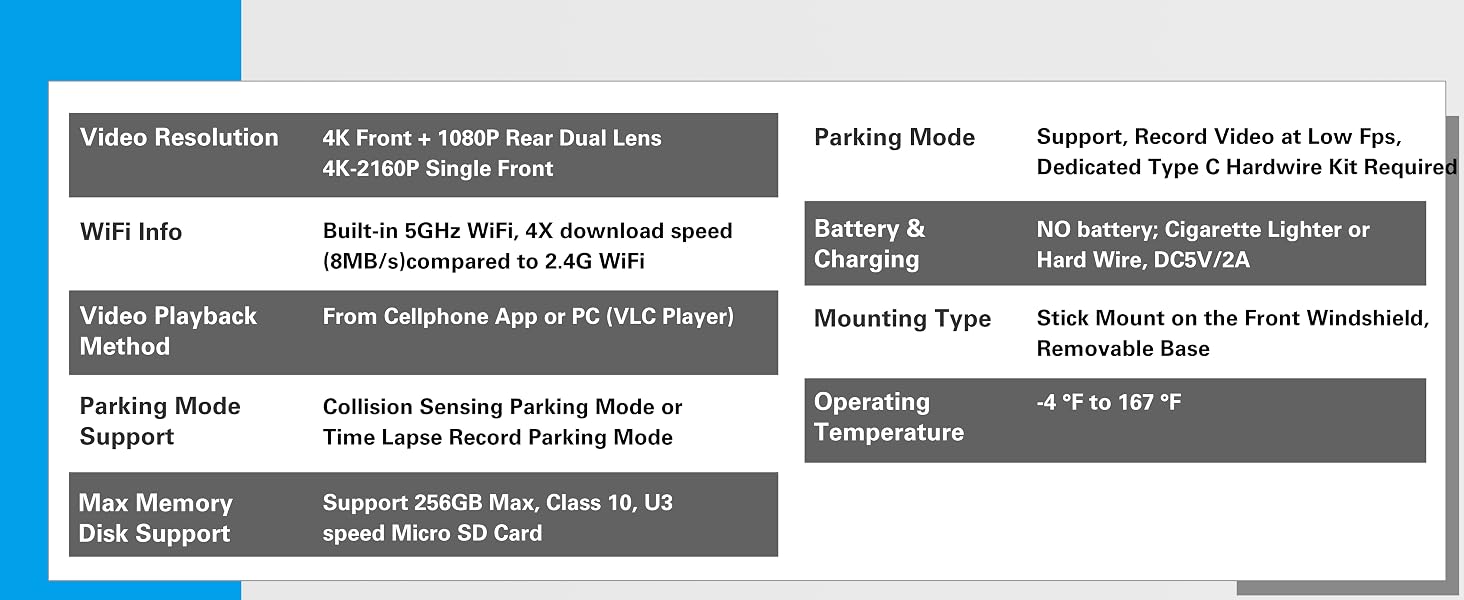 dash cam front and rear