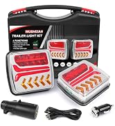 WUSHIXAN Wireless Trailer Lights, Magnetic LED Rechargeable and Portable Waterproof Tail Tow Ligh...