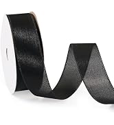 Pandahall 20 Yards Black Ribbon for Gifts Wrapping, 1 Inch Sheer Organza Ribbon Chiffon Fabric Ri...