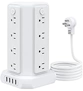 Power Strip Tower Surge Protector, NTONPOWER 16 Outlet Desktop Charging Station, Individual Switc...