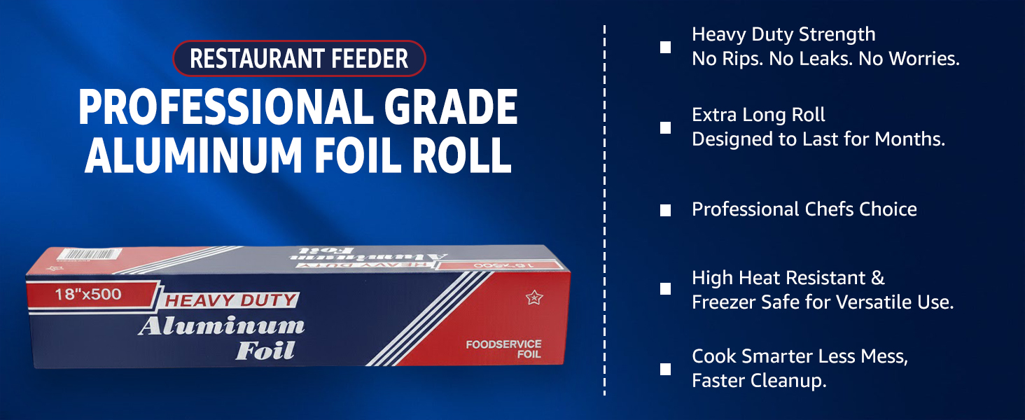 Heavy Duty Commercial Grade Food Safe Aluminum Foil Roll
