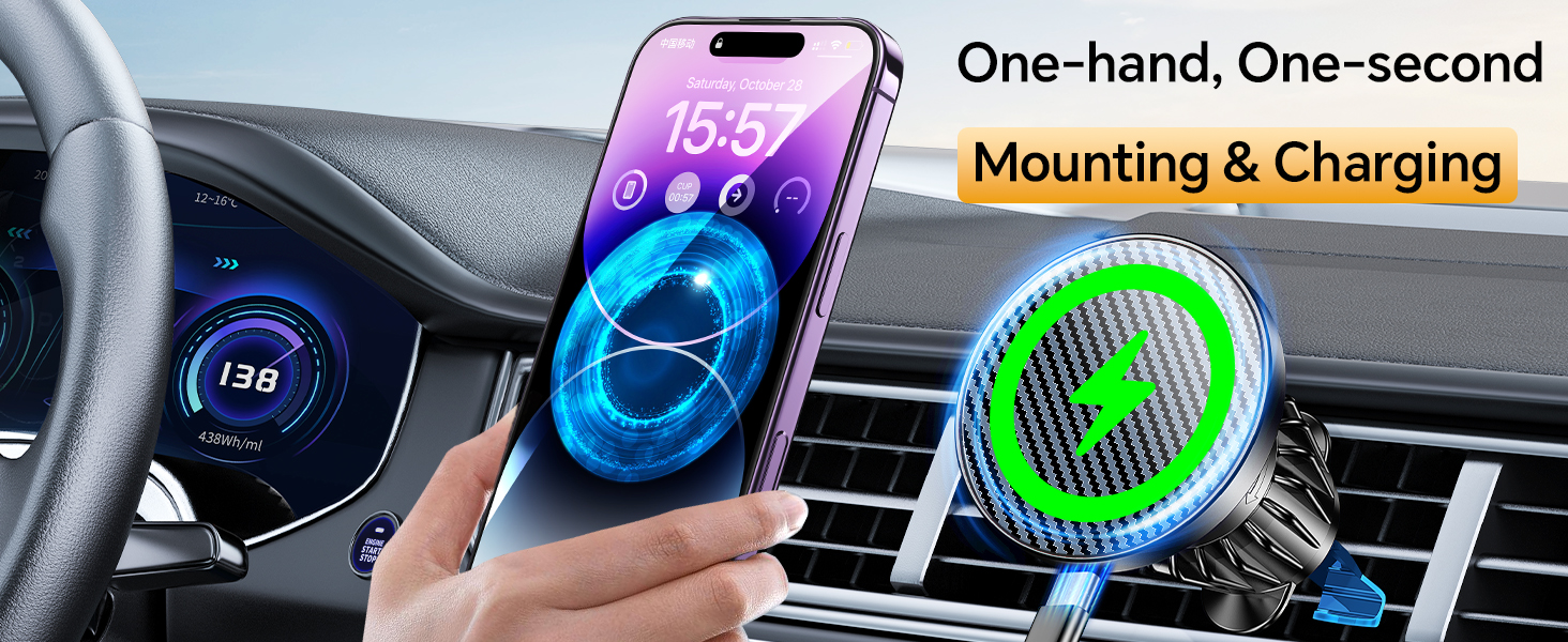 Magnetic Wireless Car Phone Holder