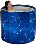 Simcat Portable Foldable Bathtub Collapsible Tub Travel Bath Tub for Shower Soaking Hot SPA and I...