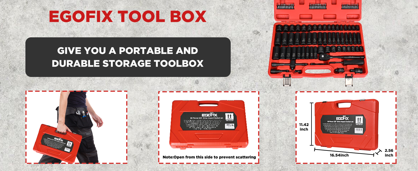 3/8 impact socket set 90 PCS box