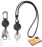 DELSWIN Heavy Duty Retractable Lanyard - Breakaway Lanyards for ID Badges Keys, Retractable Keych...