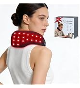 Comfytemp Cordless Red Light Therapy for Neck, Wearable Near Infrared Light Therapy Neck Wrap, Po...