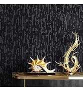 Hexagon Black Peel and Stick Wallpaper Removable Countertops Contact Paper | Self Adhesive Waterp...