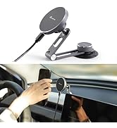TPARTS Foldable Magnetic Phone Holder Car Mount for Tesla 3/Y/X/S, Wireless Charging Cellphone Mo...