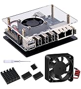 DVOZVO Orange Pi 5 Plus Case with 40mm Fan,Orange Pi 5 Plus Cooling Fan with 4pcs Aluminum Heatsi...