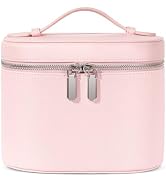 honitty Makeup Bag, Travel Make up Case with Compartments and Handle, Portable Cosmetic Organizer...