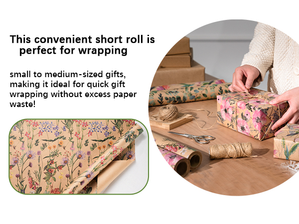 kraft fower gift wrapping paper wrap women