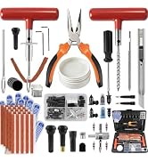 SBGGRL 132Pcs Heavy Duty Tire Repair Kit, Professional Tire Plug Kits with Rubber Nails, 50Pcs Pl...