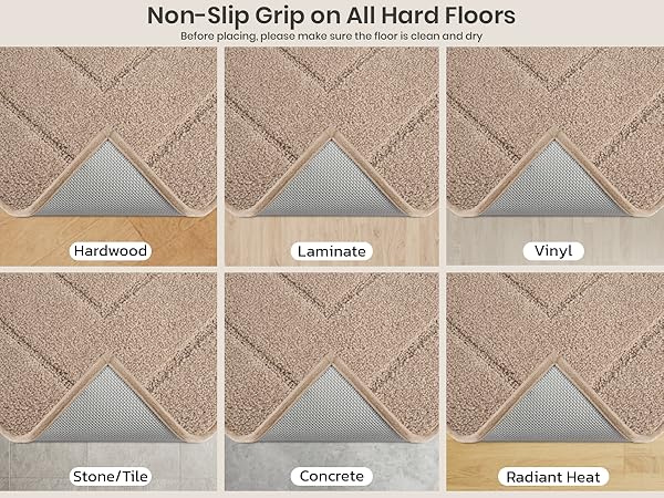 Non-slip Grip on All Hard Floors