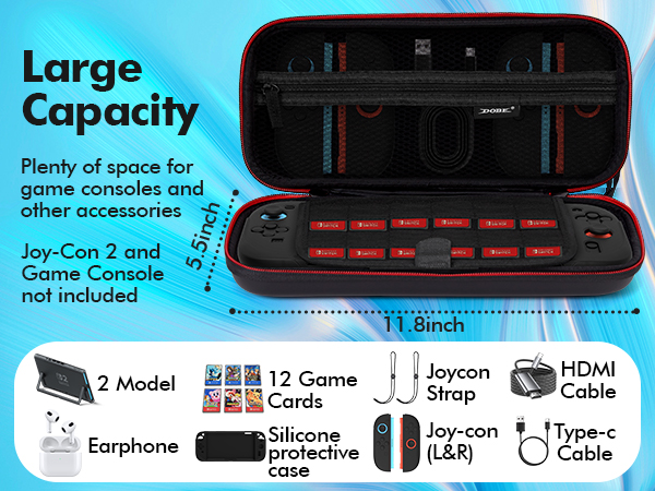 18-in-1 Carry Case Premium Protection Accessories Bundle Compatible with Nintendo Switch 2