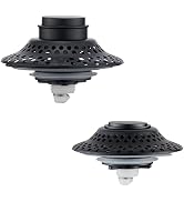 2 Pack Bathtub Drain Stopper with Removable Hair Catcher, 3-in-1 Pop-up Drain Plug Fits 1.38 to 1...