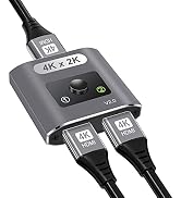 HDMI Switch Splitter 4K@60Hz, Aluminum Bi-Directional HDMI 2.0 Switcher, HDMI Splitter 1 in 2 Out...