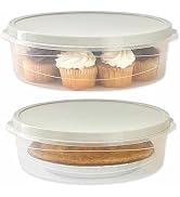 Evelots Pie Keepers Clear Plastic Food Storage Containers 4 Pack Holds 10 Inch Cakes, Pies, Pastries