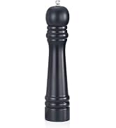 Wooden Pepper Grinder or Salt Mill, 11 Inch Peppercorn Grinder with Adjustable Roughness Ceramic ...
