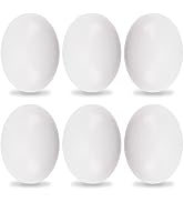 YunKo 6Pcs Wooden Fake Nest Eggs Easter Eggs for Crafts Home Decor Pating Get hens to Lay Eggs White