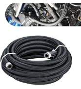 Pniwuno 4AN Braided Oil Fuel Line Hose, 3.28FT Transmission/Oil Cooler Lines, Braided Nylon Stain...