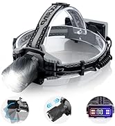 Led Headlamp Rechargeable,600000 Lumens Super Bright Headlamp Battery Powered,Headlight with 4 Mo...