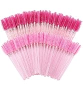 200 Disposable Eyelash Brush Mascara Wands Spoolies for Eye Lashes Extension Eyebrow Purple Pink ...