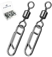 FishTrip Fishing Swivel Clips Power Clip,50pcs Rolling Swivels with Speed Clip Snaps,Quick Change...