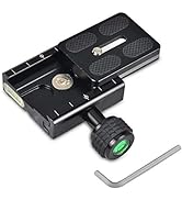 UTEBIT 50mm Arca Swiss Quick Release Plate Aluminum QR Clamp Adapter Set with 3/8"&1/4" Screw Hol...