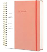 Oneirom Spiral Notebook - 8.5 x 10.98 Inch Large Hard Cover Notebook with Elastic Band & Pocket, ...