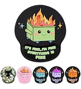 Ergonomic Mouse Pad with Wrist Support, Dumpster on Fire Gel Mouse Pads Wrist Rest for Desk, Cute...