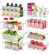 Simple Houseware Fridge Organizer Storage Bins, 12 x 6 x 3.4 inches, 8 Packs