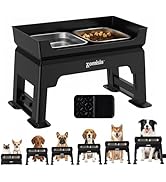 ZOMISIA Elevated Dog Bowls, 6 Height Adjustable Raised Dog Bowl Mess Proof | 3-in-1 Dog Bowl Stan...