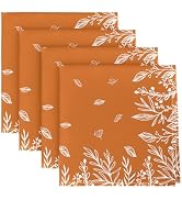Horaldaily Fall Cloth Napkins 18 x 18 Inch, Thanksgiving Autumn Harvest Orange Wild Flowers Party...