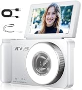 Vitaler 5K Digital Camera for Photography with Fill Light, 3'' 180°Flip Screen, 75MP Vlogging Cam...