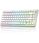 Keyporia L75 Wireless Mechanical Keyboard with Knob, 75% Hot Swappable Custom Gaming Keyboard Gas...