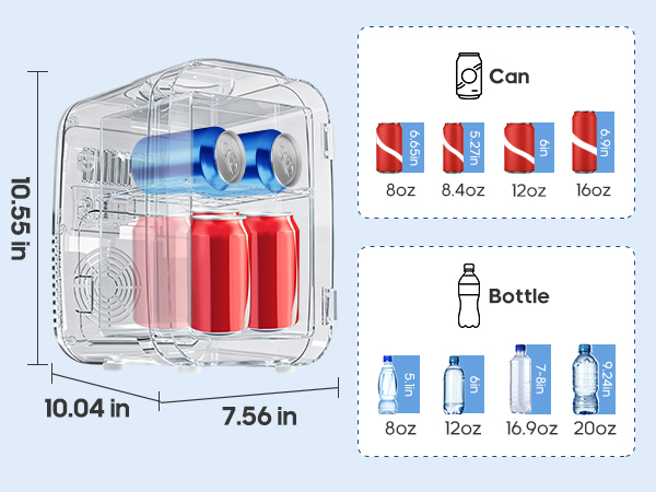 DUMOS Mini Fridge For Bedroom