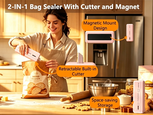 mini bag sealer bag sealer with cutter and magnet chip bag sealer magnetic sealer magnetic fridge