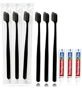 KBTYUDD 50pcs Disposable Toothbrushes with Toothpaste,50x10g Toothpaste and 50xBlack Individually...