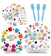 Wiooffen 96 Pcs Family Game Night Party Supplies Gaming Party Decoration For Birthday Party Video...