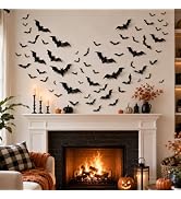 Oeyliz Bats Halloween Decorations Halloween Bats Wall Decor Sticker | Bats Wall Stickers 144 Pcs ...
