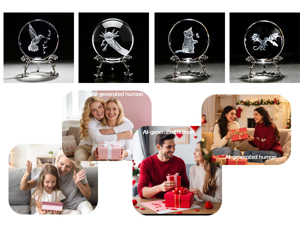 HDCRYSTALGIFTS 3D Crystal Ball