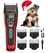 Grimgrow Dog Clippers Pet Shaver for Heavy Thick Coats, Low Noise Cat Grooming Kit Rechargeble Do...