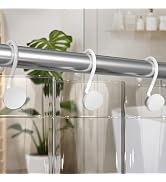 AmazerBath Shower Curtain Hooks, Shower Curtain Rings, Heavy Duty Metal Modern Decorative White S...