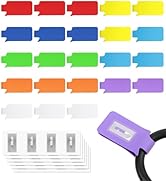 SummerBrite 24 Set Smart NFC Cable Labels - 8 Colors Reusable Write-On Wire Labels with Blank NFC...