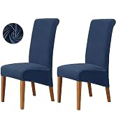 Deisy Dee Stretch XL/Oversized Extra Large Velvet Dining Room Chair Covers for Kitchen Dining,Rem...